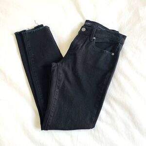 Banana Republic Skinny Jeans Women's 26 Black Premium Denim Distressed Cotton‎